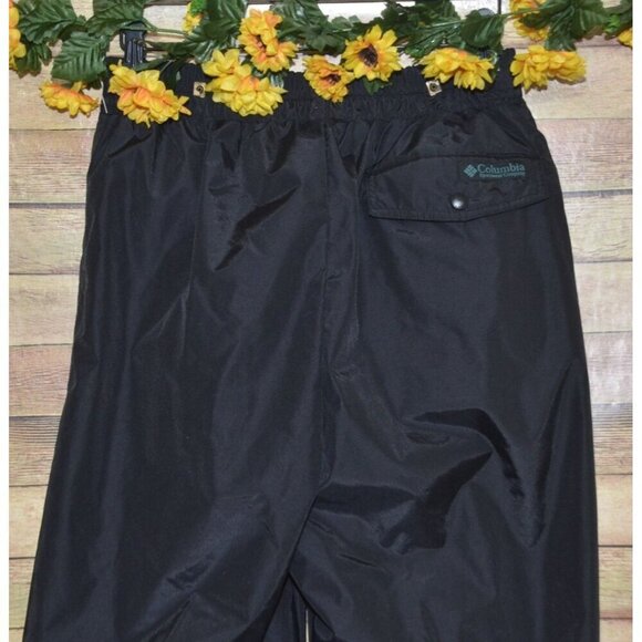 Columbia Men's Black Pull On Snow Ski Pants Size L Adjustable Waist Hems Pockets - Picture 5 of 11